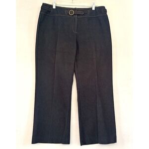 Work To Weekend Women Dark Wash‎ Buckle Detail Wide Leg Denim Trousers Size 10